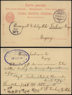 Switzerland 1898 Postal History Rare Old Postcard Postal Stationery Thun To Leipzig Germany D.531 - Briefe U. Dokumente