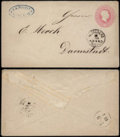 Germany Baden - Postal History Rare Old Postal Stationery Cover Heidelberg To Darmstadt D.535 - Interi Postali