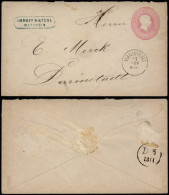 Germany Baden - Postal History Rare Old Postal Stationery Cover Mannheim To Darmstadt D.536 - Postal  Stationery