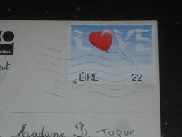 LETTRE IRLANDE IRELAND EIRE AVEC YT 556 - COEUR LOVE AMOUR - CPM BANTRY BAY - - Storia Postale