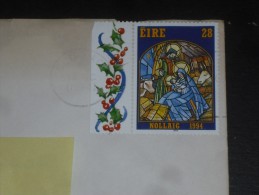 LETTRE IRLANDE IRELAND EIRE AVEC YT 884 - NOEL CHRISTMAS VITRAIL NATIVITE - - Brieven En Documenten