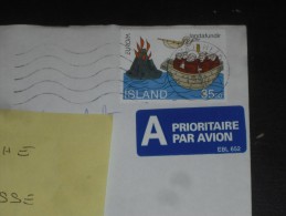 LETTRE ISLANDE ISLAND ICELAND AVEC YT 753 - EUROPA - SAINT BRENDAN VOLCAN - - Storia Postale