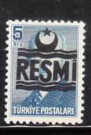 Turkey 1955 Official Stamp O/p 5k Mint - Unused Stamps