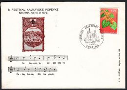 Yugoslavia 1973, Illustrated Cover "8th Festival In Krapina" W./ Special Postmark "Krapina", Ref.bbzg - Brieven En Documenten