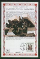 POLAND 1994 50TH ANNIV 1944 WARSAW UPRISING LTD ED 250 COMM CARD WORLD WAR 2  HOME ARMY MILITARIA SOLDIER - Covers & Documents