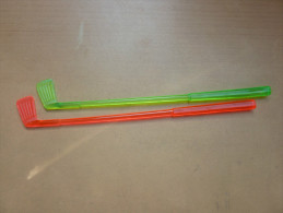 Touilleur "club De Golf" (rouge Et Vert Jaune), 2 Pièces - Swizzle Sticks