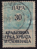 1920 Yugoslavia SHS - Revenue, Tax Stamp - Used - 30 P - Service