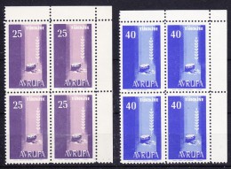 Europa Cept 1958 Turkey 2v Bl Of 4 ** Mnh (13947) - 1958