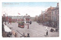 Carlisle Market Place Tram TROLLEY Old Postcard GOOD CARLISLE DOUBLE RING FULL STRIKE 1906 POSTMARK CANCELLATION - Carlisle