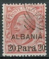 1907 Albania 20c.su 10 Sas.8 Usato - Albanie