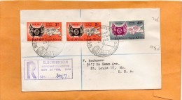 South Africa 1954 Registered Cover Mailed To USA - Covers & Documents