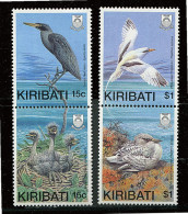 Kiribati N° 195 à 198 - Série Courante. Oiseaux Et Leurs Jeunes - Kiribati (1979-...)