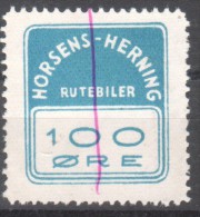 Denmark Local Railway  Post, Bus Ticket  Horsens Herring 100 Oere Rutebiler Trains/Railways/Eisenbahnmarken - Trains