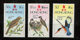 Hong Kong ** N° 300 à 302 - Oiseaux : Grive, Rossignol, Martin-pêcheur - Nuovi