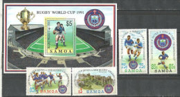 Rugby World Cup 1991 En Europe & 1993 Rugby World Cup Sevens En Écosse. 1 BF & 4 T-p Neufs **. Côte 22.00 € - Rugby