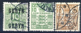 ##K160. Denmark 1923-30. GEBYR. Michel 14-16. Used(o) - Portomarken