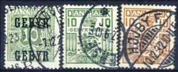 ##K161. Denmark 1923-30. GEBYR. Michel 14-16. Used(o) - Segnatasse