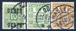 ##K163. Denmark 1923-30. GEBYR. Michel 14-16. Used(o) - Impuestos