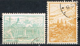 Dos Viñetas Checoslovaquia , KARLOVY VARY Y MESANFE,  Label º - Variétés Et Curiosités