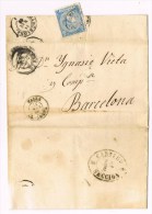 9628. Carta Entera VALLS (Tarragona) 1866, Marca CARTERO Barcelona - Brieven En Documenten