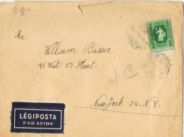 9633. Carta Aerea BUDAPEST (hungria) 1945. Stamp Double Perfin - Storia Postale