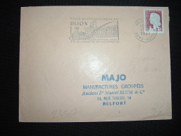 LETTRE TP MARIANNE DE DECARIS 0,25F OBL.MEC. VARIETE 17-5-1961 DIJON GARE (21 COTE D'OR) - 1960 Marianne (Decaris)