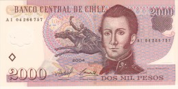 2000 Pesos Banco Central De Cile       Fds 2004 - Chili