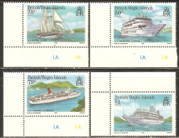 British Virgin Islands 1986 Mi# 537-540 ** MNH - Ships - Iles Vièrges Britanniques
