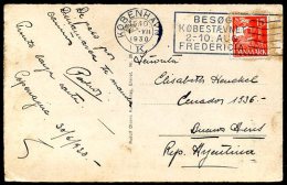 DENMARK TO ARGENTINA Circulated Postcard 1930, VF - Covers & Documents