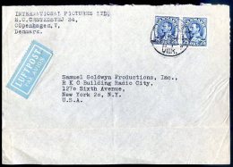 DENMARK TO USA Old Air Mail Cover (bended) - Covers & Documents