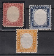 Italy 1862 Definitives King Viktor Emanuel II Mi.10-12 12 Small Window MLH AM.306 - Ungebraucht