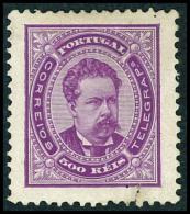 Portugal 1887 King Luis I 500R Violet With Tear Mi.64B K.12 1/2 MH AM.314 - Neufs