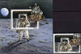20 Jahre Mondlandung Durch Apollo 11 Der NASA 1989 Polen 3206 II Plus Block 109 ** 6€ US-Raumfahrt Space Sheet Bf Polska - Blocks & Sheetlets & Panes