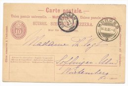 Switzerland 1906 Postal History Rare Old Postcard Postal Stationery Mi.P31 Morges Waadt To Soflingen Ulm D.757 - Lettres & Documents