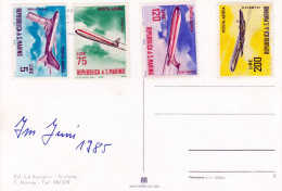 1985 - 4 Sondermarken Flugzeuge San Marino Auf Schöner Ak San Marino Scalette - Storia Postale