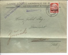 Caisse Locale Générale De Malades Arrondissement De Forbach Timbre Surchargé Lothringen N°5 S/s.l 1941 - Autres & Non Classés