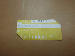 Ticket De Bus "tibus - Réseau De Transports Interurbains Des Costarmoricains (22) - Tarif Unique Jaune" - Europa