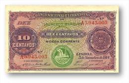 MOZAMBIQUE - 10 CENTAVOS - 05.11.1914 - P 59 - STEAMSHIP SEAL TYPE III - Portugal - Mozambique