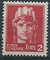 1945-46 LUOGOTENENZA EFFIGIE 2 LIRE SENZA FILIGRANA MNH ** - ED577 - Neufs