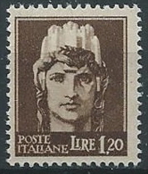 1945 LUOGOTENENZA EFFIGIE 1,20 LIRE FILIGRANA RUOTA MNH ** - ED578 - Mint/hinged