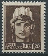 1945 LUOGOTENENZA EFFIGIE 1,20 LIRE FILIGRANA RUOTA MNH ** - ED578-3 - Ungebraucht