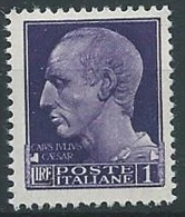 1945 LUOGOTENENZA 1 LIRA SENZA FILIGRANA MNH ** - ED580 - Ongebruikt