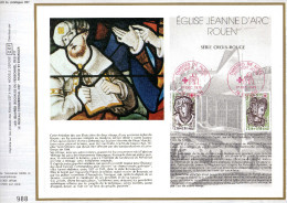 Feuillet Tirage Limité CEF 520 église Jeanne D'Arc Rouen Croix-rouge - Lettres & Documents