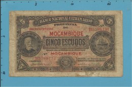 MOZAMBIQUE - 5 ESCUDOS - 01.09.1941 - P 83 - F. DE OLIVEIRA CHAMIÇO - Moçambique