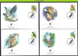 Nbx305fb WWF VOGELS BIRDS DUIF UIL HAWK-OWL PIGEON DOVE EULE VÖGEL AVES OISEAUX CHRISTMAS ISLAND 2002 FDC's - FDC