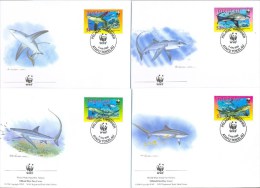 Nat308fb WWF FAUNA 'VISSEN FISH FISCHE' HAAIEN Pelagic Thresher SHARKS HAIE TOKELAU 2002 FDC´s - FDC