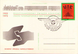 1922- 1972 MIEDZYNARODOWI ZWIAZEK KOLEJOWY UNION INTERNATIONALE DES CHEMINS DE FER SCHEMAT SPRZEGU SAMOCZYNNEGO - Maximumkaarten