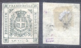 Italy Modena 1859 Coat Of Arms 5C Mi.7b SIGNED MH AM.319 - Modène