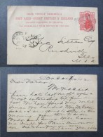 Great Britain 1892 Postal History Rare Postcard Postal Stationery London To Rushville USA D.920 - Lettres & Documents