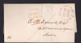 Great Britain 1846 Postal History Rare Pre-Stamp Cover + Content London D.926 - Covers & Documents